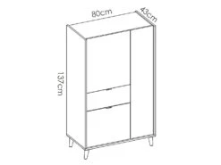 Buffet Haut BICA - 3 Portes 1 Tiroir - Multicolore -Mobilier De Restaurant bibliotheque 382191