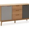 Buffet Bruce 3 Tiroirs Et 2 Portes , Bois Massif, 140 Cm Largeur