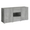 Buffet Design 140cm Pour Salon Couleur Gris Effet Béton Collection PAROS.