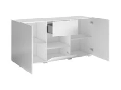 Buffet Design 140cm Pour Salon Couleur Gris Effet Béton Collection PAROS. -Mobilier De Restaurant buffet 10551965