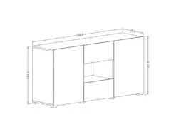 Buffet Design 140cm Pour Salon Couleur Gris Effet Béton Collection PAROS. -Mobilier De Restaurant buffet 10551967