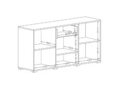 Buffet Design 140cm Pour Salon Couleur Gris Effet Béton Collection PAROS. -Mobilier De Restaurant buffet 10551969