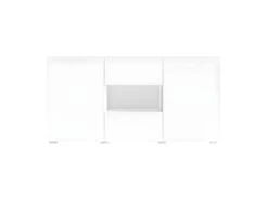Buffet Design 140cm Pour Salon Couleur Blanc Brillant Collection PAROS. -Mobilier De Restaurant buffet 10551977