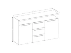 Buffet 130cm Pour Salon Couleur Gris Brillant Avec éclairage LED Multicolore Intégré Collection BOMBAY. 8 Buffet 130cm Pour Salon Couleur Gris Brillant Avec éclairage LED Multicolore Intégré Collection BOMBAY. -Mobilier De Restaurant buffet 10721565