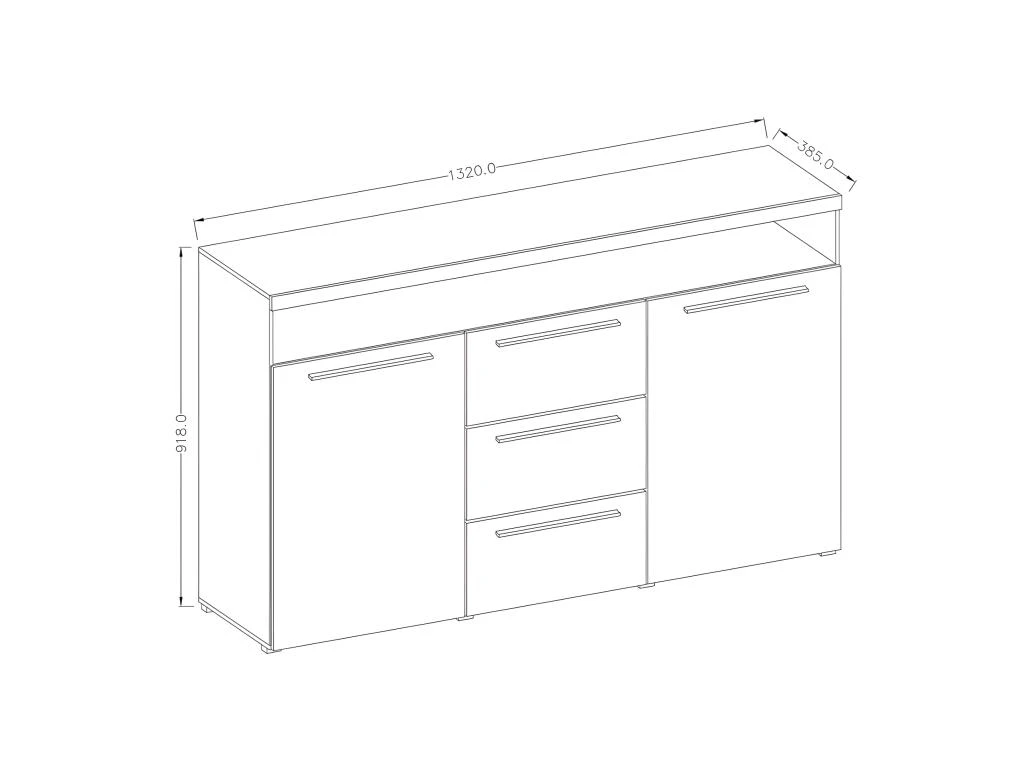 Buffet 130cm Pour Salon Couleur Gris Brillant Avec éclairage LED Multicolore Intégré Collection BOMBAY. 4 Buffet 130cm Pour Salon Couleur Gris Brillant Avec éclairage LED Multicolore Intégré Collection BOMBAY. – Image 4