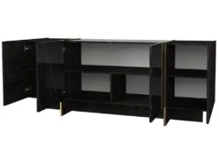 Buffet Avec 4 Portes - Effet Marbre Noir, Naturel Foncé Et Doré - CADEBA II 12 Buffet Avec 4 Portes - Effet Marbre Noir, Naturel Foncé Et Doré - CADEBA II -Mobilier De Restaurant buffet 10873537