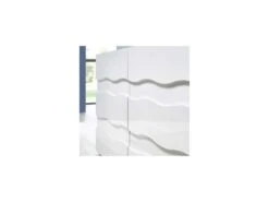 Buffet 2 Portes 4 Tiroirs Relief Blanc Laqué Brillant - OCEAN -Mobilier De Restaurant buffet 11132185