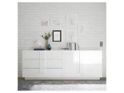 Buffet 2 Portes 3 Tiroirs Laqué Blanc Brillant - STARS -Mobilier De Restaurant buffet 11132419