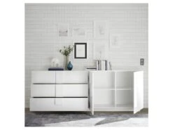 Buffet 2 Portes 3 Tiroirs Laqué Blanc Brillant - STARS -Mobilier De Restaurant buffet 11132421