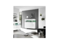 Buffet 3 Portes Laqué Blanc à LEDs - TARENTE N°2 -Mobilier De Restaurant buffet 11133313