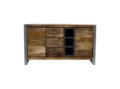 Buffet 2 Portes 3 Tiroirs 3 Niches Bois/Metal - JINK