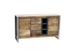 Buffet 2 Portes 3 Tiroirs 3 Niches Bois/Metal - JINK -Mobilier De Restaurant buffet 11134993