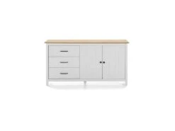Buffet 2 Portes 3 Tiroirs Bois/Blanc - DARANMI