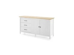 Buffet 2 Portes 3 Tiroirs Bois/Blanc - DARANMI -Mobilier De Restaurant buffet 11135069