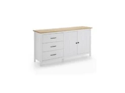 Buffet 2 Portes 3 Tiroirs Bois/Blanc - DARANMI -Mobilier De Restaurant buffet 11135071