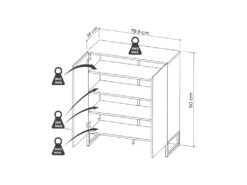 Buffet Haut Avec 2 Portes - Naturel Clair - SILVESTRA -Mobilier De Restaurant buffet 11209375