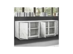 Buffet 4 Portes Marbre Blanc - BURANO -Mobilier De Restaurant buffet 12602603