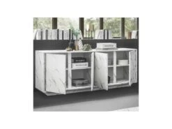 Buffet 4 Portes Marbre Blanc - BURANO -Mobilier De Restaurant buffet 12602605