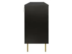 Buffet HARROD - Laque Noir Et Maillage En Rotin Naturel - 2 Portes Et 3 Tiroirs - L 180 X P 40 X H 80 Cm -Mobilier De Restaurant buffet 12624461