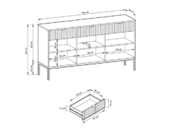 Buffet Avec 3 Portes Et 3 Tiroirs - Gris - LIOUBA De Pascal MORABITO -Mobilier De Restaurant buffet 12654237 1