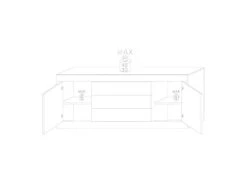Buffet 2 Portes 3 Tiroirs Blanc Laqué Brillant - MATERA -Mobilier De Restaurant buffet 12989333