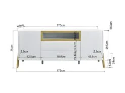 Buffet 2 Portes 2 Tiroirs - Niche De Rangement - Bois - L 175 X P 40 X H 75 - ERZA -Mobilier De Restaurant buffet 13013339