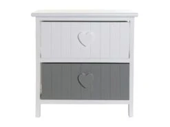 Commode Buffet Élément 2 Tiroirs "coeurs" En Paulownia Blanc 40 X 29 X 42 Cm -Mobilier De Restaurant buffet 13047649