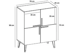 Meuble En Bois Blanc Avec Panneaux De Particules 100% Mélaminés. 70x90x35 Cm -Mobilier De Restaurant buffet 13047677