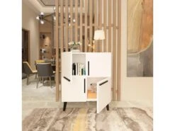 Meuble En Bois Blanc Avec Panneaux De Particules 100% Mélaminés. 70x90x35 Cm -Mobilier De Restaurant buffet 13047679