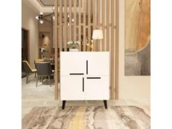 Meuble En Bois Blanc Avec Panneaux De Particules 100% Mélaminés. 70x90x35 Cm -Mobilier De Restaurant buffet 13047681