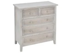 Buffet Caisson Naturel À 5 tiroirs En Bois Blanc Dimensions L. 72,1 X Pr. 34,3 X H. 32"