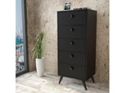 Meuble En Bois Noir Avec Panneaux De Particules 100% Mélaminés. 49x118,4x40 -Mobilier De Restaurant buffet 13047759