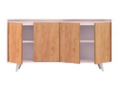 Meuble En Chêne Blanc Avec Panneaux De Particules 100% Mélaminés. 140x86x40