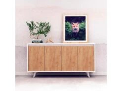 Meuble En Chêne Blanc Avec Panneaux De Particules 100% Mélaminés. 140x86x40 -Mobilier De Restaurant buffet 13047801