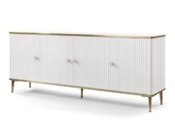 Buffet Avec 4 Portes En MDF Et Acier - Blanc Et Doré - SINEAD De Pascal MORABITO -Mobilier De Restaurant buffet 13513861