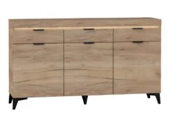 Buffet 3 Portes 3 Tiroirs LED Inclus Ruben Bois