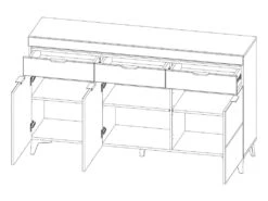 Buffet 3 Portes 3 Tiroirs LED Inclus Ruben Bois -Mobilier De Restaurant buffet 13606165