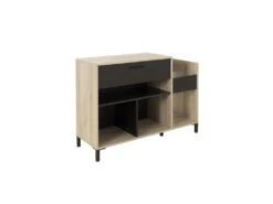 Meuble De Rangement 1 Tiroir Noir/Bois - CHICALA