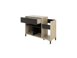 Meuble De Rangement 1 Tiroir Noir/Bois - CHICALA -Mobilier De Restaurant buffet 13962375