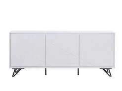 Buffet 3 Portes Avec LEDs En MDF - Blanc Laqué - SALIANO -Mobilier De Restaurant buffet 14212559