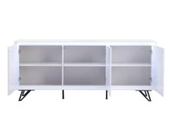 Buffet 3 Portes Avec LEDs En MDF - Blanc Laqué - SALIANO -Mobilier De Restaurant buffet 14212563