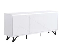 Buffet 3 Portes Avec LEDs En MDF - Blanc Laqué - SALIANO -Mobilier De Restaurant buffet 14212565