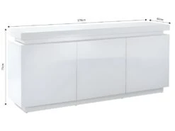 Buffet à LED ODYSSEE Laqué Blanc Brillant 3 Portes 170cm -Mobilier De Restaurant buffet 14409817