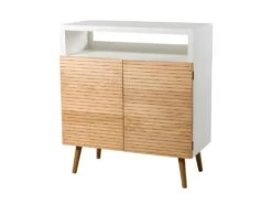 ISIDORE - Buffet 2 Portes Bois Clair Et Blanc -Mobilier De Restaurant buffet 14652427