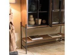 ALIDA - Buffet 4 Portes Vitrées 6 étagères 1 Niche -Mobilier De Restaurant buffet 14656095