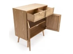 ROMEO - Buffet Couleur Naturelle 2 Tiroirs 2 Portes Bois Cannage -Mobilier De Restaurant buffet 14657349