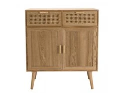 ROMEO - Buffet Couleur Naturelle 2 Tiroirs 2 Portes Bois Cannage -Mobilier De Restaurant buffet 14657351