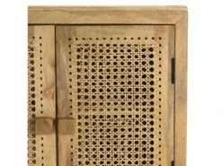 ISA - Buffet Marron 2 Portes Bois De Manguier Et Cannage Couleur Naturelle -Mobilier De Restaurant buffet 14657529