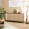 ALIX - Buffet En Bois De Manguier 4 Portes Motifs Ethniques