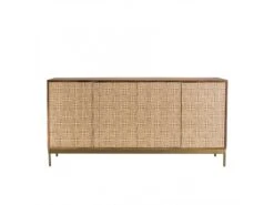 ALIX - Buffet En Bois De Manguier 4 Portes Motifs Ethniques -Mobilier De Restaurant buffet 14668173